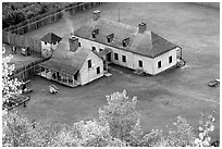 Historic Stockade site, Grand Portage National Monument. Minnesota, USA ( black and white)