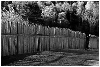 Fence, Grand Portage National Monument. Minnesota, USA ( black and white)