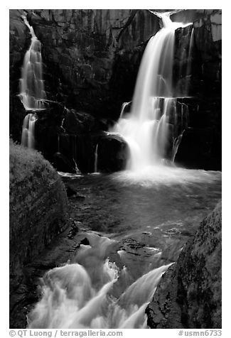 Pigeon Falls, Grand Portage State Park. Minnesota, USA (black and white)