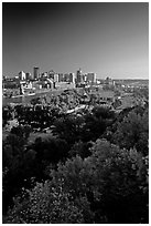 Saint Paul and the Mississipi River, early morning. Minnesota, USA (black and white)