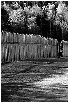 Fence, Grand Portage National Monument. Minnesota, USA ( black and white)