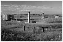 Jack pump. North Dakota, USA ( black and white)