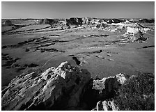 South Bluff seen from Scotts Bluff, early morming. Scotts Bluff National Monument. South Dakota, USA (black and white)
