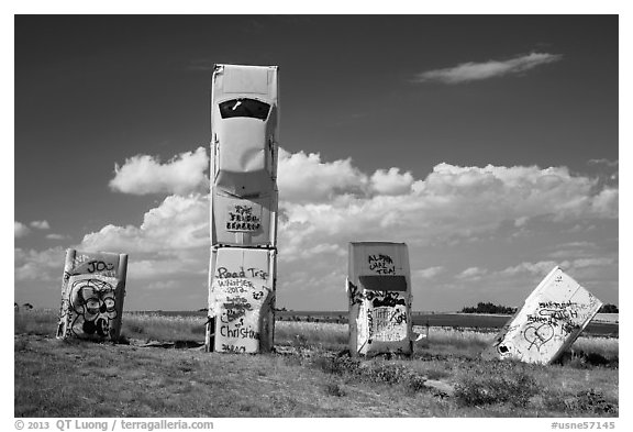 Car Art Reserve, Carhenge. Alliance, Nebraska, USA (black and white)