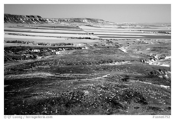 Plains seen from Scotts Bluff. Scotts Bluff National Monument. Nebraska, USA (black and white)
