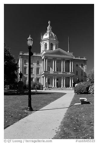 State capitol building of New Hampshire. Concord, New Hampshire, USA (black and white)