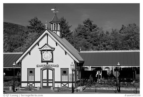 Historic train station. New Hampshire, USA (black and white)