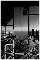 Cannon Mountain aerial tramway station, White Mountain National Forest. New Hampshire, USA (black and white)