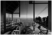 Cannon Mountain aerial tram top station, White Mountain National Forest. New Hampshire, USA (black and white)
