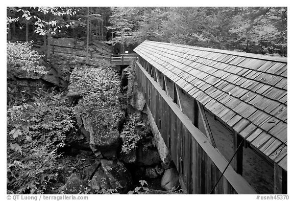 Sentinel Pine covered bridge, Franconia Notch State Park. New Hampshire, USA
