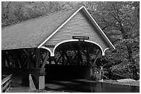 Covered bridge, Franconia Notch State Park. New Hampshire, USA ( black and white)