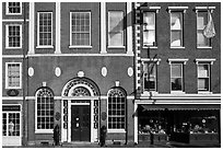 Historic brick facades. Portsmouth, New Hampshire, USA ( black and white)