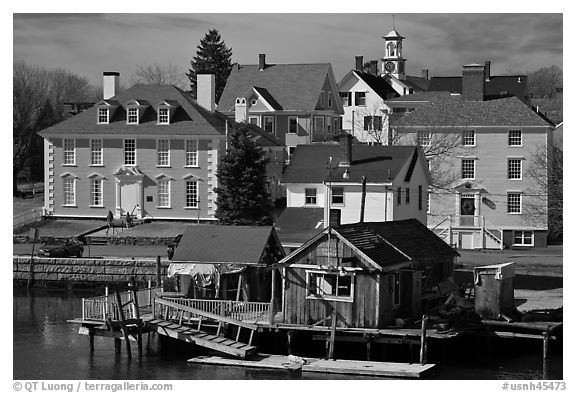 Historic houses on waterfront. Portsmouth, New Hampshire, USA