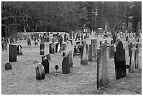 Old Slate headstones. Walpole, New Hampshire, USA ( black and white)