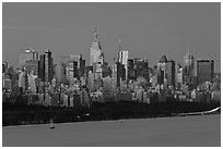 New York City skyline at sunrise. NYC, New York, USA ( black and white)