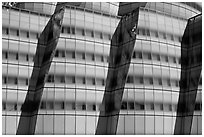 Facade detail, IAC building. NYC, New York, USA (black and white)