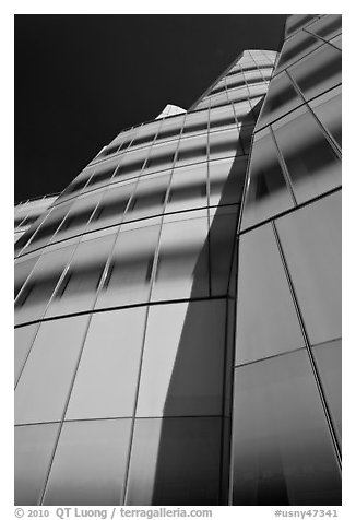 Looking up facade of IAC building. NYC, New York, USA