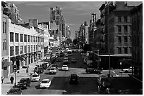 Street seen from above. NYC, New York, USA (black and white)