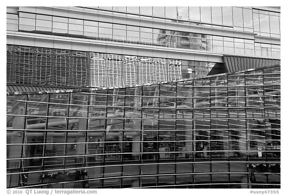 Reflections and glass walls, Bloomberg Tower. NYC, New York, USA