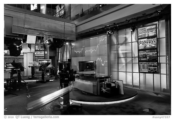 Newsroom, Bloomberg building. NYC, New York, USA (black and white)