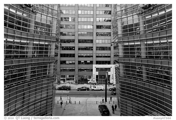 One Beacon Court courtyard from building. NYC, New York, USA