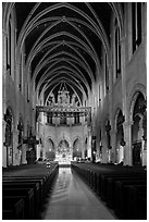 Church interior. NYC, New York, USA ( black and white)