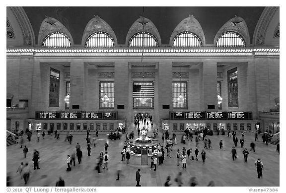 Grand Central Station interior. NYC, New York, USA (black and white)