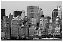 Lower Manhattan skyline,. NYC, New York, USA ( black and white)