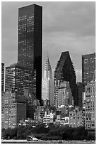 Trump World Tower and Chrysler Building. NYC, New York, USA (black and white)
