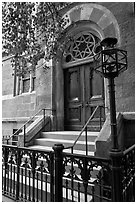 Central synagogue door. NYC, New York, USA ( black and white)