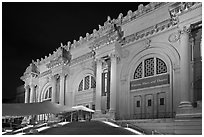 Metropolitan Museum at night. NYC, New York, USA ( black and white)