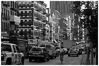 Bowery street. NYC, New York, USA ( black and white)
