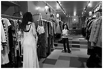 Inside boutique clothing store, SoHo. NYC, New York, USA ( black and white)