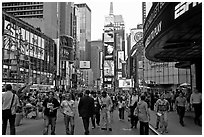 Crowds on Times Squares by day. NYC, New York, USA (black and white)