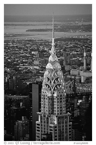 Chrysler building, seen from the Empire State building at dusk. NYC, New York, USA