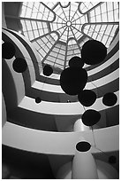 Interior of the Guggenheim Museum. NYC, New York, USA (black and white)