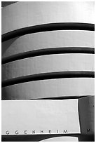 Facade detail, Solomon R Guggenheim Museum. NYC, New York, USA ( black and white)