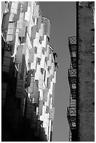 Shutters on a facade. NYC, New York, USA (black and white)
