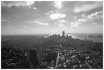 Midtown and Lower Manhattan seen from the Empire State Building, afternoon. NYC, New York, USA (black and white)