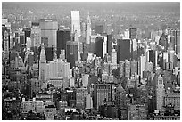 Forest of skycrapers of Upper Manhattan, seen from the World Trade Center. NYC, New York, USA (black and white)
