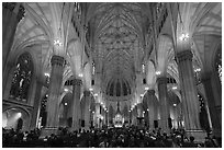 Interior of St Patricks Cathedral. NYC, New York, USA ( black and white)