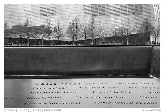 9/11 Memorial and Museum. NYC, New York, USA (black and white)