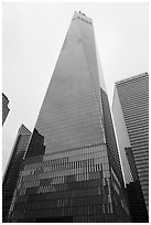 Freedom Tower from the base. NYC, New York, USA ( black and white)