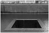 Pools and waterfalls,  September 11 Memorial. NYC, New York, USA ( black and white)
