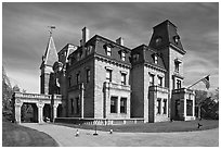 Chateau-sur-Mer, the first of Newport palatial summer mansions. Newport, Rhode Island, USA (black and white)