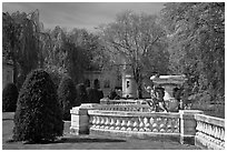 Grounds of The Elms. Newport, Rhode Island, USA ( black and white)