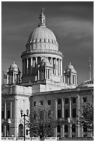 Rhode Island State House, with fourth largest marble dome in the world. Providence, Rhode Island, USA ( black and white)