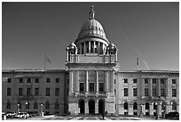 North Facade of Rhode	Island State House. Providence, Rhode Island, USA ( black and white)