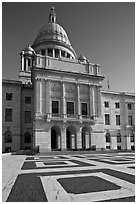 Front of Capitol of the state of Rhode Island. Providence, Rhode Island, USA (black and white)