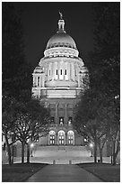 Rhode Island State House at night. Providence, Rhode Island, USA ( black and white)